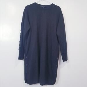 Scotch & Soda Black Sweater Shirt Dress Ruffle Sleeves
